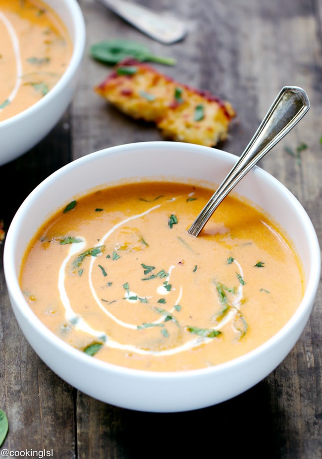 Creamy Tomato And Spinach Soup
