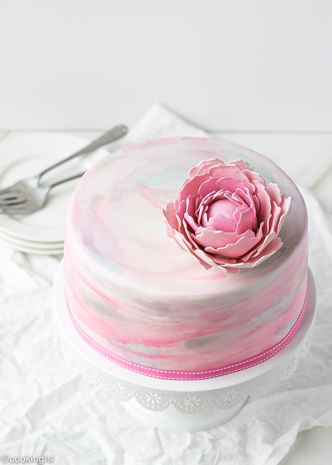 Watercolor Fondant Cake - Cooking LSL