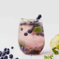Blueberry Mojito in a clear glass