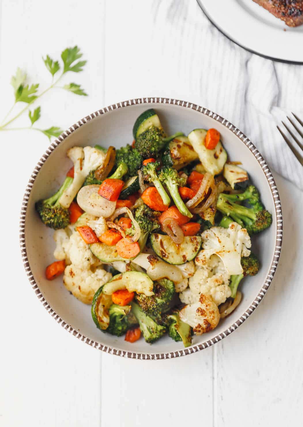 balsamic grilled vegetables in a bowl