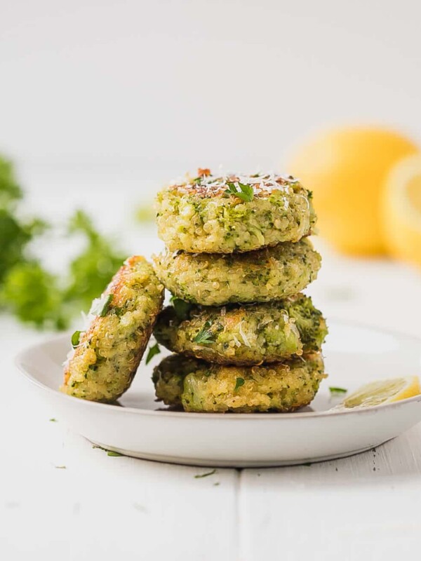 Broccoli And Quinoa Fritters on a plate
