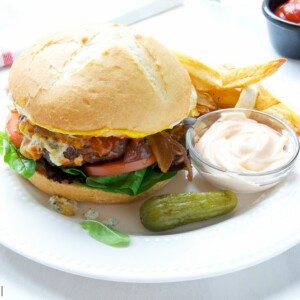 Bison Burgers With Blue Cheese