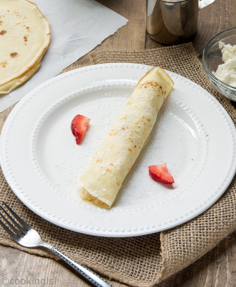 Cream, and,Cottage,Cheese,Filled,Crepes