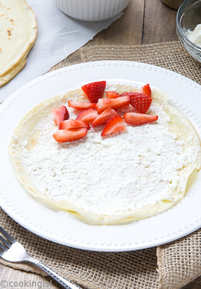 Cream, and, Cottage, Cheese, Filled, Crepes
