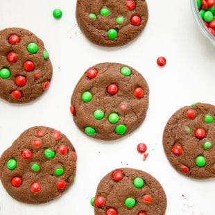 Easy christmas M&M chocolate cookies