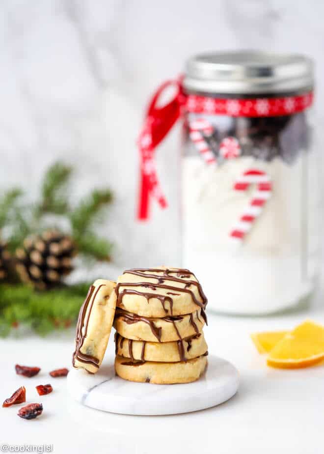 Slice and Bake Orange Cranberry Chocolate Cookies Christmas