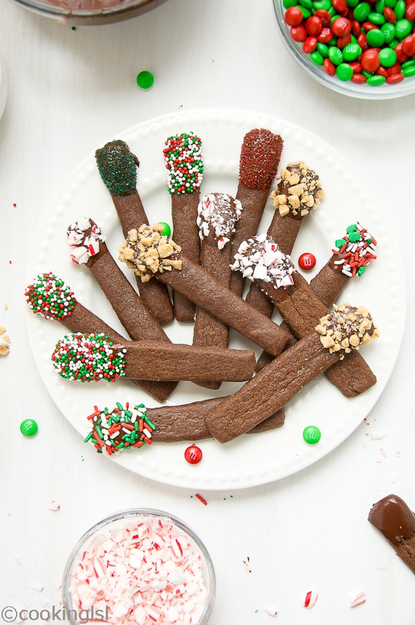 Chocolate Shortbread Cookie Sticks