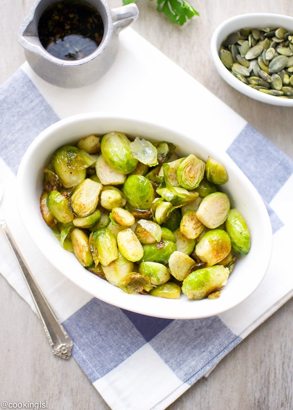 Tender Sweet and Sour Brussels Sprouts Side Dish Mini Cabbages