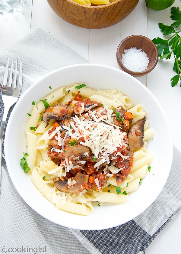 quinoa-pasta-recipe-tomato-mushroom-sauce