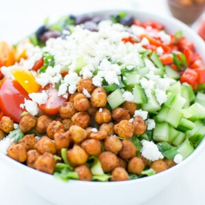 Mediterranean style chickpea salad light healthy hearty