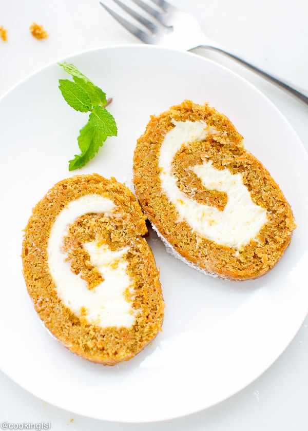 Carrot Cake Roll With Cream Cheese Filling