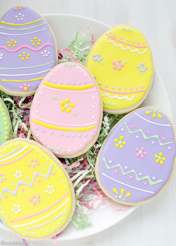 Easter Egg Sugar Cookies With Royal Icing