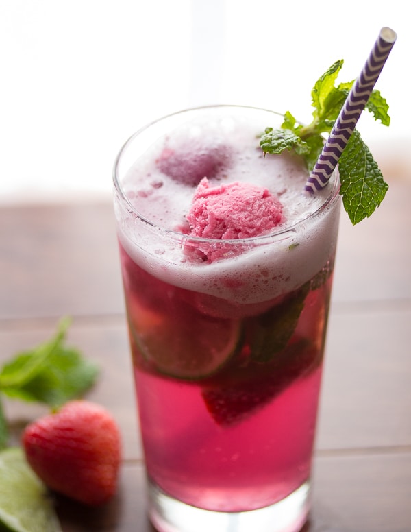 Strawberry-Mojito-Sorbet-Floats