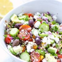 Mediterranean Style Rainbow Quinoa Salad