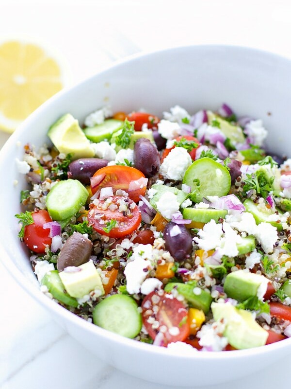 Mediterranean Style Rainbow Quinoa Salad