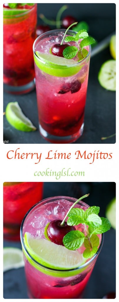 cherry lime mojito