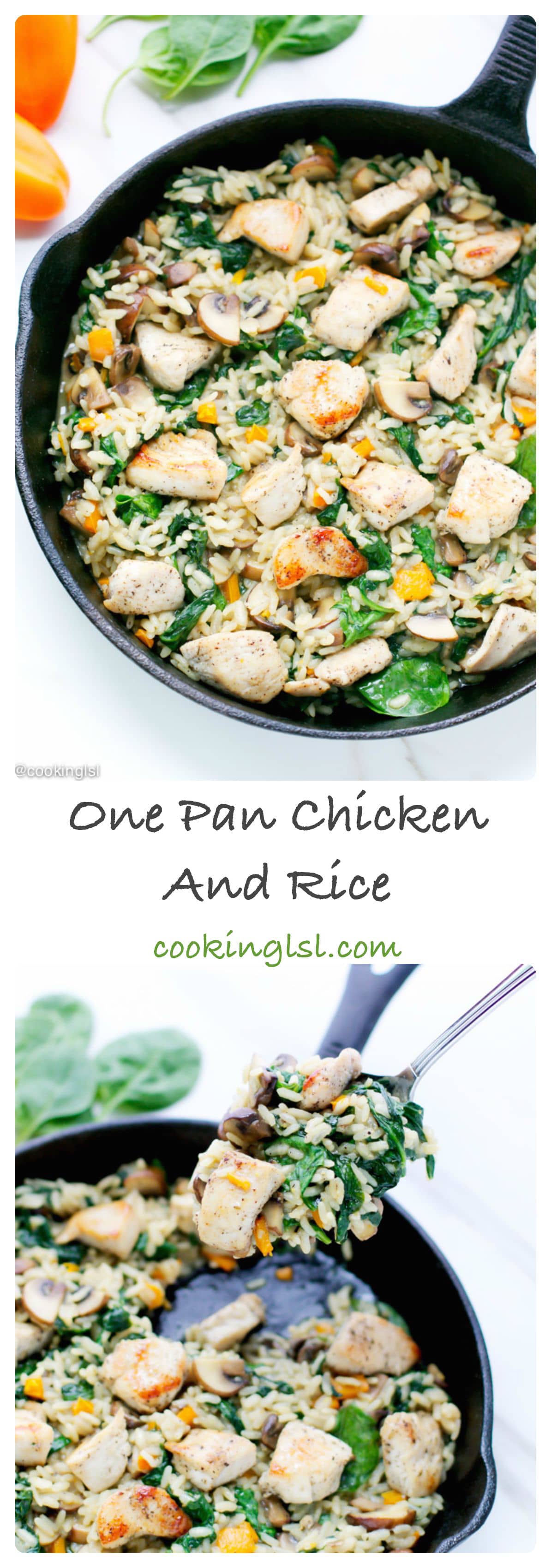one-pan-chicken-and-rice-spinach-mushrooms-easy-dinner-fall-recipe