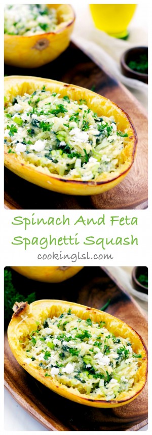 Spinach and Feta Spaghetti Squash