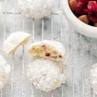 cranberry hazelnut snowball cookies
