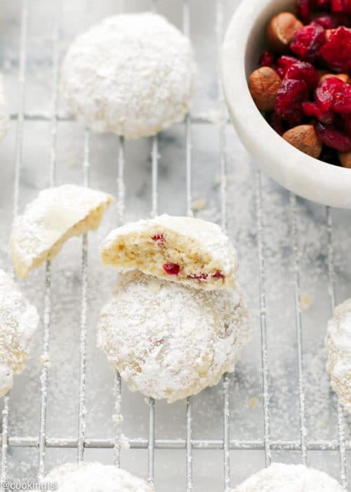 Cranberry Hazelnut Snowball Cookies - Cooking LSL