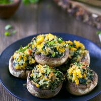 cauliflower-spinach-stuffed-mushrooms