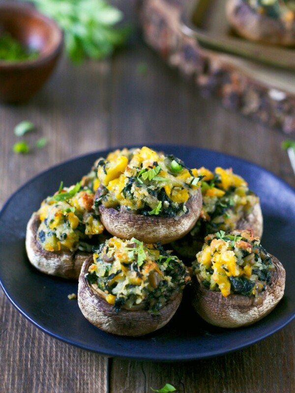 cauliflower-spinach-stuffed-mushrooms