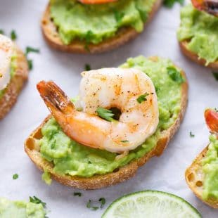 shrimp avocado crostini recipe toast appetizer