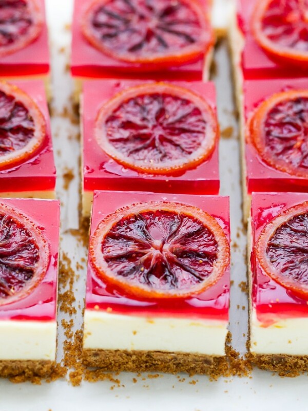 blood orange cheesecake bars squares recipe