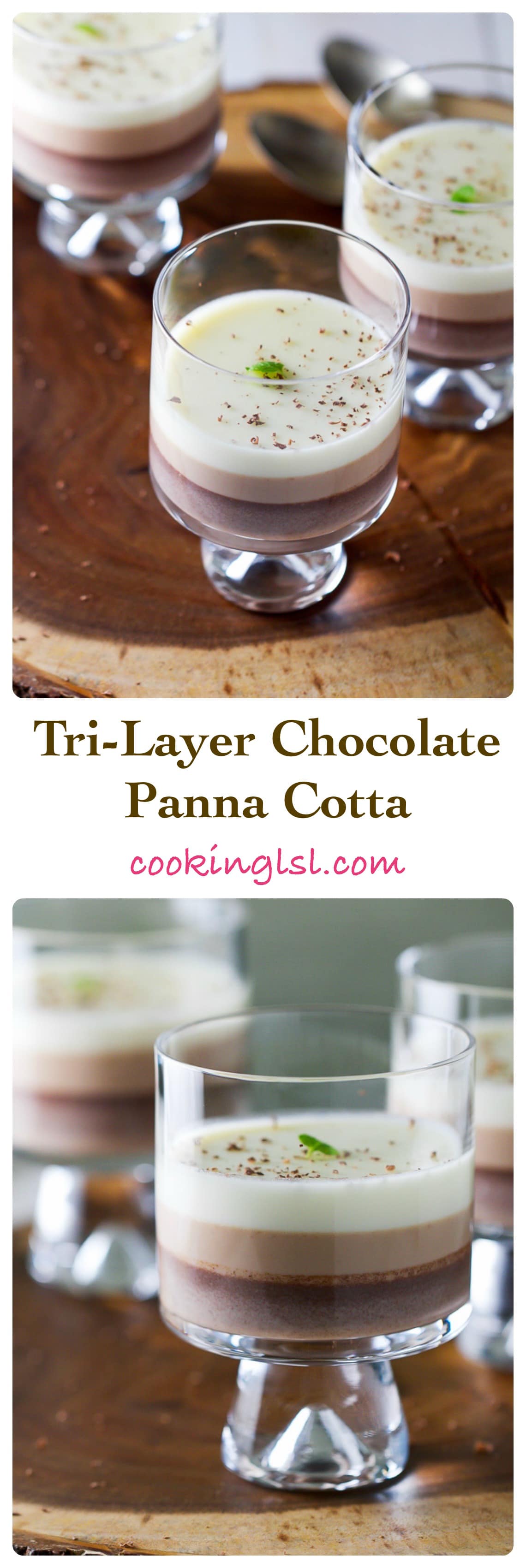 Three layer chocolate pan cotta