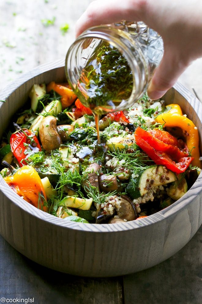 Grilled Vegetable Quinoa Salad With Balsamic Dressing