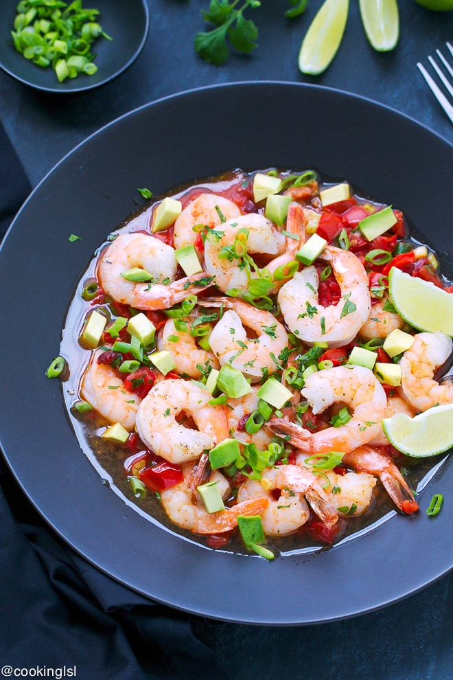 Seared-Shrimp-With-Tomatoes-And-Avocado-Recipe