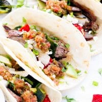 Skirt steak And Poblano Peppers Tacos Recipe