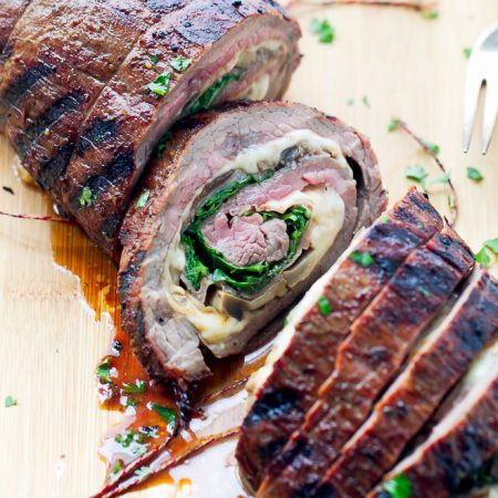 Grilled Stuffed Flank Steak And Tri-Color Pasta Salad Recipe - Cooking LSL