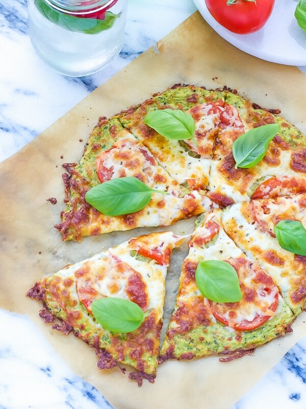 Zucchini Pizza Crust Recipe ON PARCHMENT PAPER