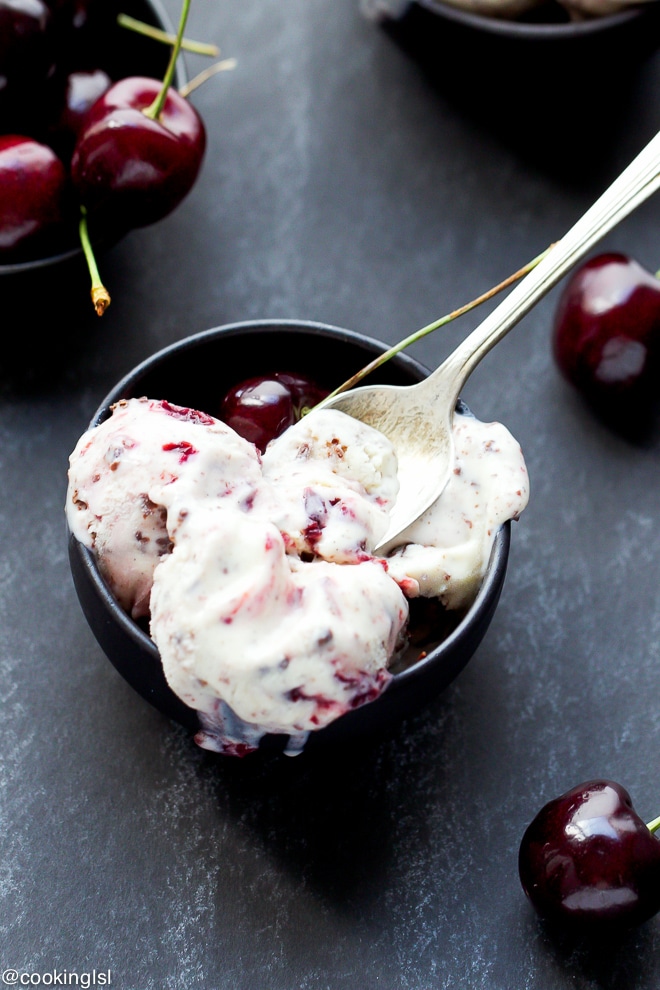 chocolate cherry stracciatella gelato