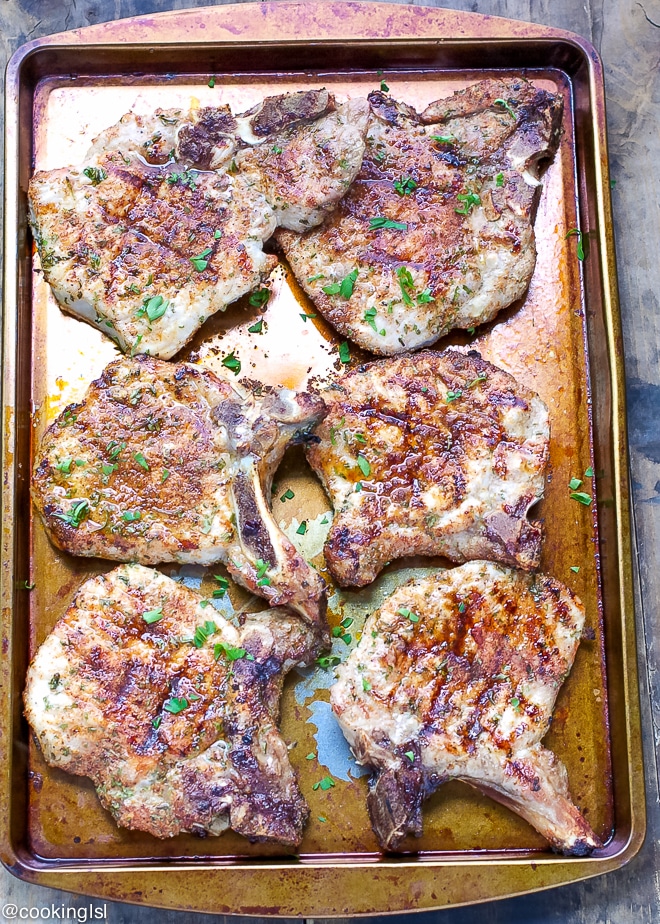 Dry Rubbed Grilled Pork Chops for summer and grilling season