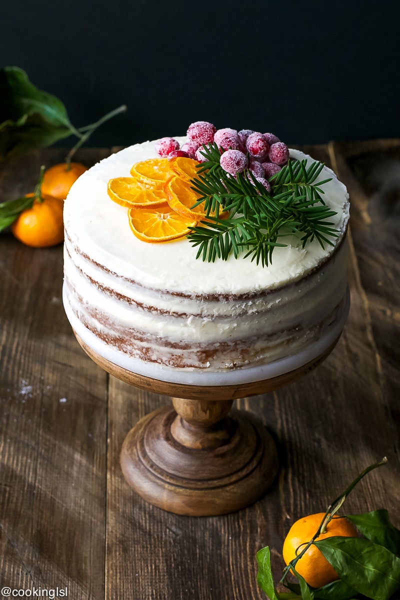 Tangerine Layer Cake With Tangerine Curd And Cream Cheese Frosting Recipe - decadent and festive cake, which is perfect for the holidays!