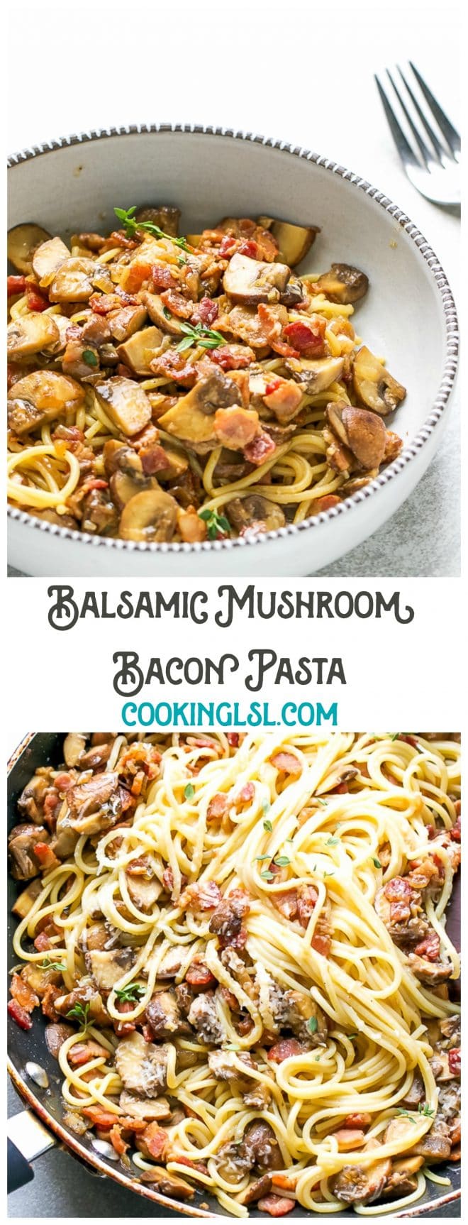 Balsamic Mushroom Bacon Pasta Recipe