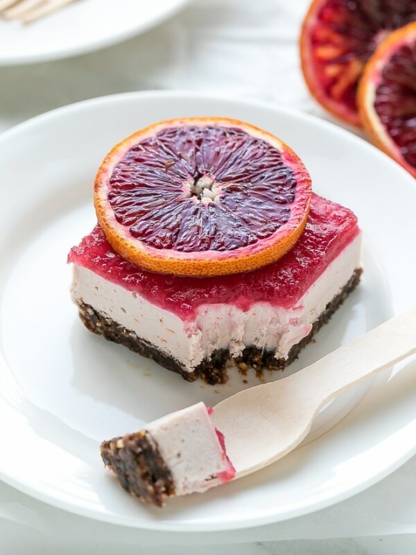 Raw Blood Orange Cheesecake Bars {Vegan And Gluten Free}
