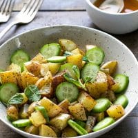 sumac roasted potato cucumber salad