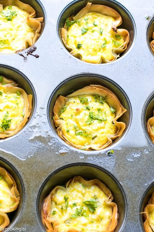 Egg, Leek and Feta Phyllo Cups Recipe - Cooking LSL