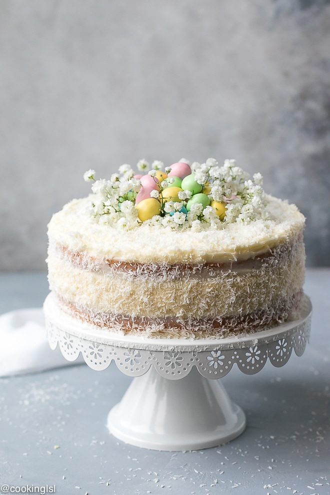 Coconut Cheesecake Cake For EASTER
