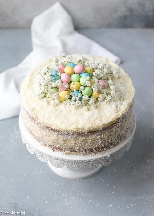 Coconut Cheesecake Cake For Easter - Cooking LSL