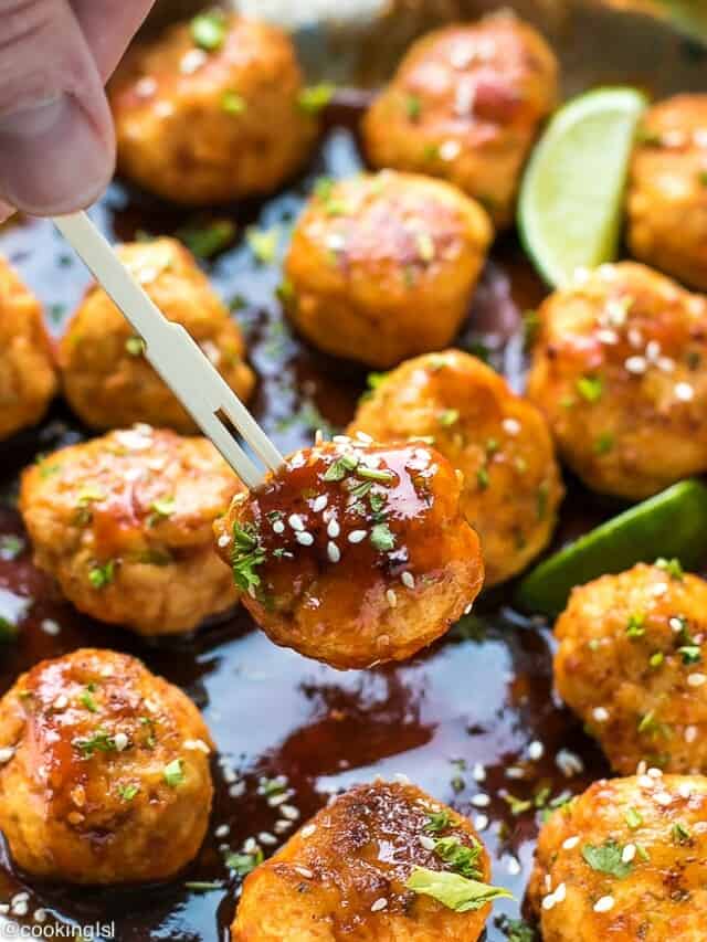 Honey Sriracha Chicken Meatballs Recipe