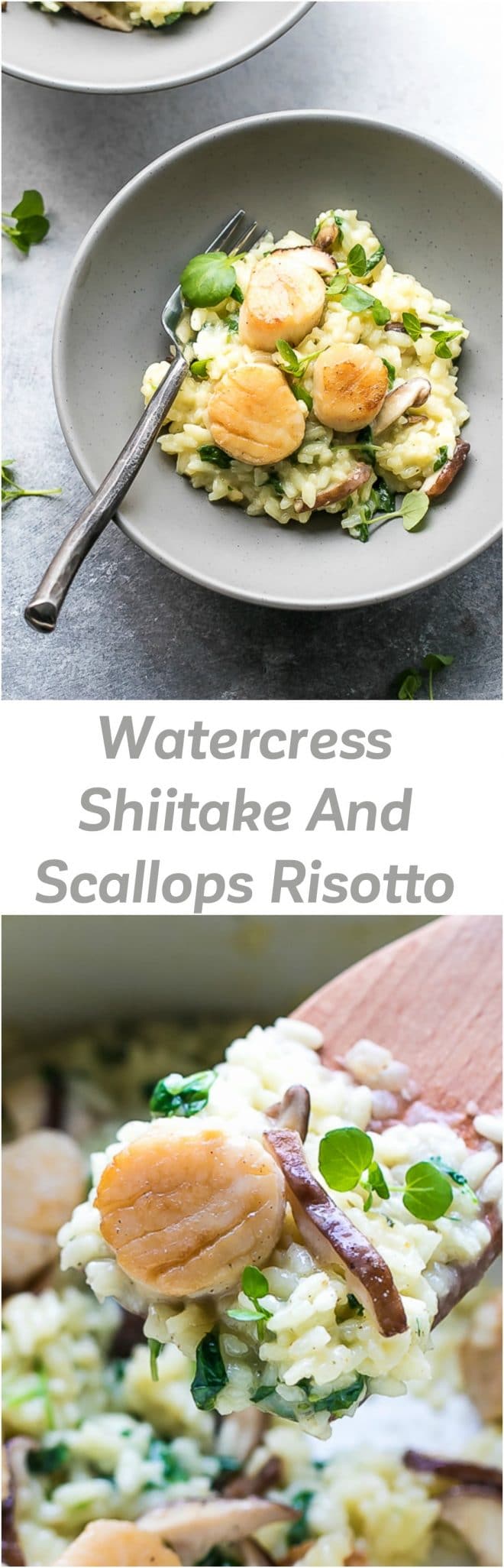 Watercress Shiitake And Scallops Risotto