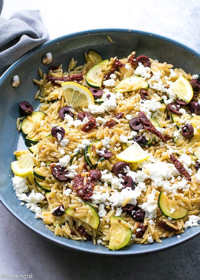 Orzo With Zucchini, Sun Dried Tomatoes and chicken