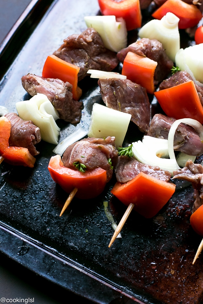 Grilling season favorite - grilled lamb kebabs