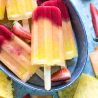 Pineapple Strawberry Cantaloupe Popsicles fruity colorful FUN and delicious