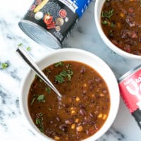 Campbells Yes® Soup in a bowl with can on the side