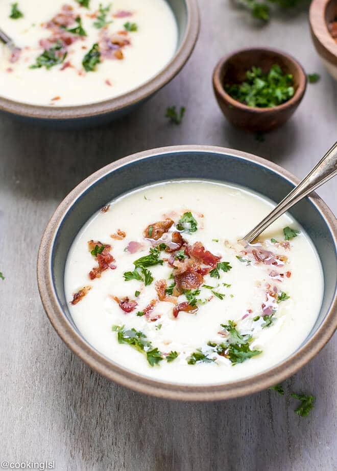 Creamy Leek And Potato Soup With Bacon Recipe - Cooking LSL